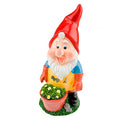 Garden Gnome Figurine Polyresin Statue for Lawn Ornaments, Indoor or Outdoor Decoration, 11 Inches Tall, Bouquet