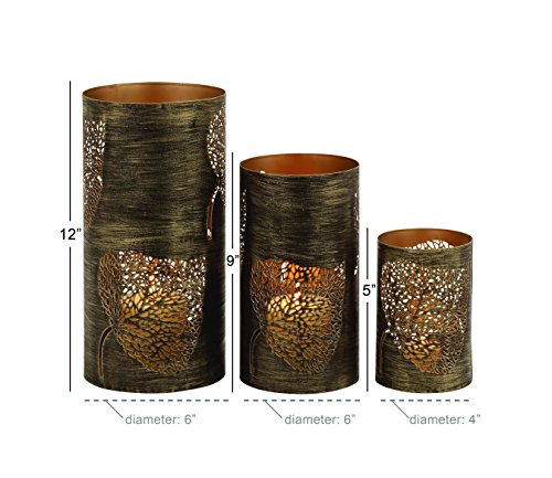 Eclectic Metal Hurricane Candle Decorative Lantern, 3 Count B5494