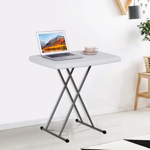 Portable 4 Foot Plastic Folding Table, Indoor Outdoor Heavy Duty, White R80992
