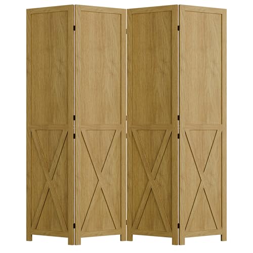 Wood Room Divider 4 Panel Folding Privacy Screen P37574