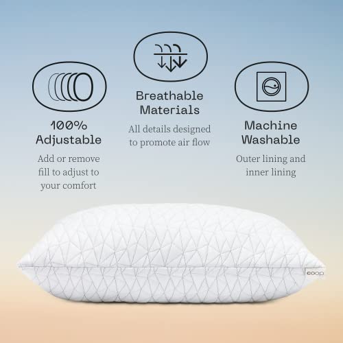 Adjustable Queen Bed Pillow, Cross Cut Memory Foam, Medium Firm for Side and Back Sleepers Q8246