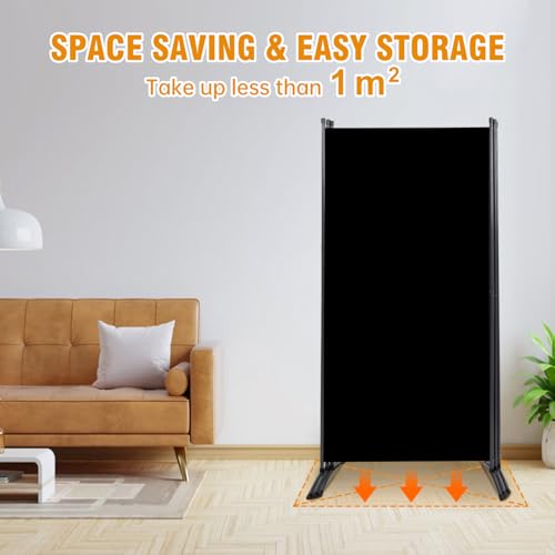 Room Divider Screen 3 Panel Folding Partition with Metal Frame, Grey M4968