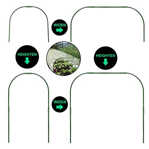 Greenhouse Hoops Grow Tunnel for Raised Garden Beds, DIY Plant Support Stakes D760312