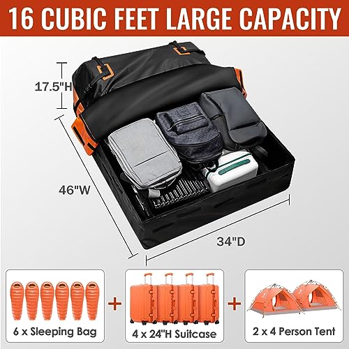 Car Rooftop Cargo Carrier - 21 Cubic Feet, Waterproof Heavy Duty Roof Bag C590664