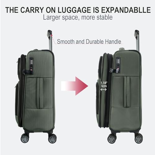Softside Expandable Carry On Luggage with Spinner Wheels and TSA Lock, 20-Inch R869