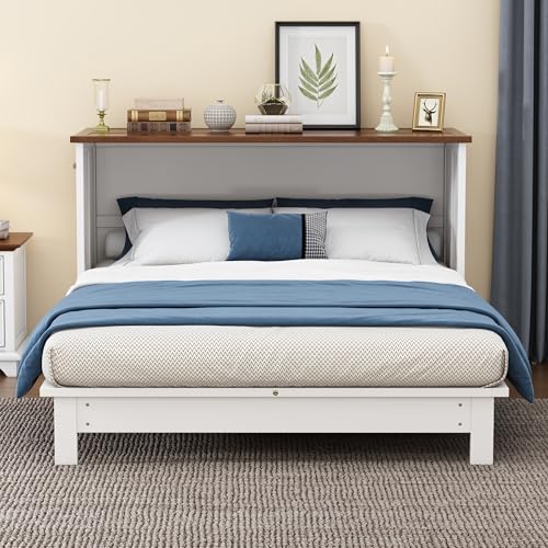 Modern Farmhouse Solid Wood Murphy Bed Queen T3808