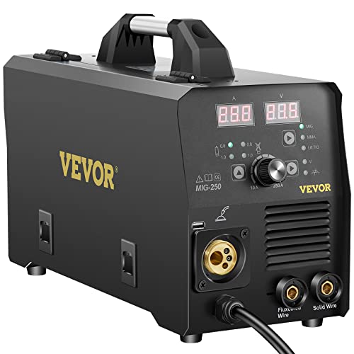 250Amp MIG Welder 3 in 1, 220V Flux Core/Gas/Solid Wire, Digital Multiprocess M104