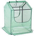 Sunnydaze Outdoor Portable Mini Greenhouse Tent with 2 Zippered Side Doors and Steel Tube Frame - Green - 4' x 3'