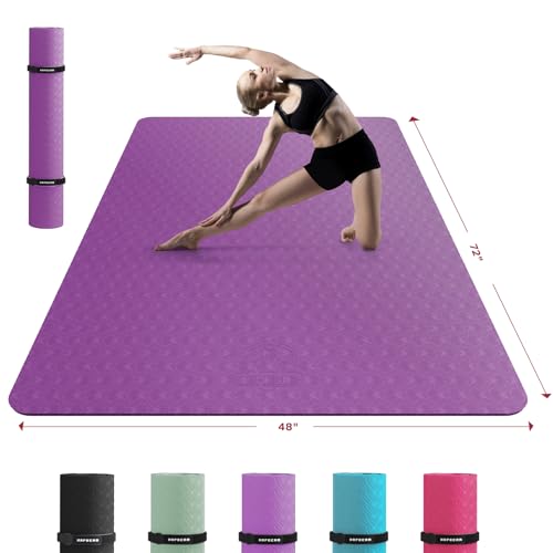 Extra Large Yoga Mat - 72x48, 1/4 Inch Thick, Non-Slip, Eco-Friendly L753346