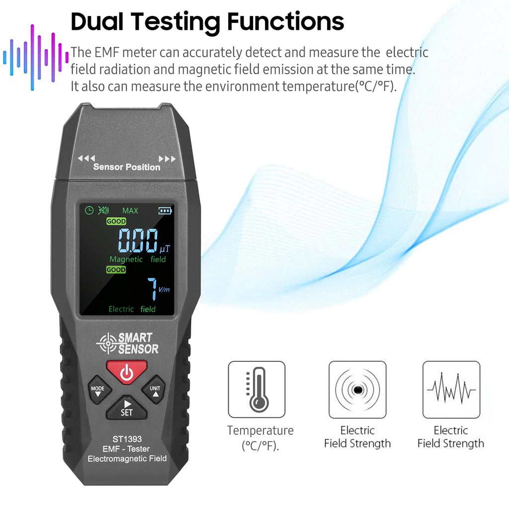 EMF Meter Handheld Digital LCD Radiation Tester I1236