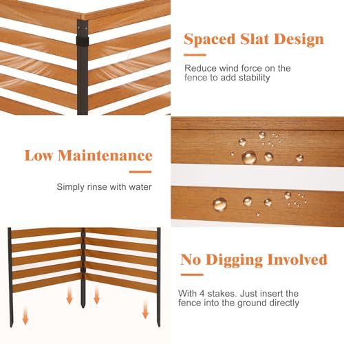 Outdoor Privacy Screen with Heavy Duty Stakes, Weather Resistant, 51"H x 39"W, 2-Panels M2288