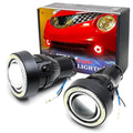 iJDMTOY 3-Inch Projector Fog Light Kit w/ 40-SMD Brilliant Red LED Halo Ring Angle Rings, Universal Fit With Car SUV Truck ATV RV, etc