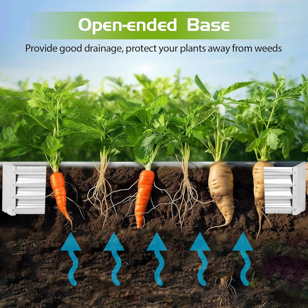 Galvanized Raised Garden Bed with Greenhouse Cover V419003