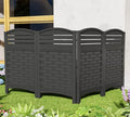 ADDOK Air Conditioner Fence Privacy Screen,Resin Outdoor Privacy Vinyl Fence,4 Panels Trash Can Enclosure,45" (H) x 22" (W) Per Pool Equipment Enclosure with Metal Stake