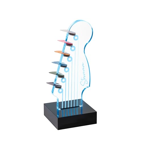 LED Guitar Pick Holder with 7-Color Changing Light, Holds 6 Picks, USB Powered X1551
