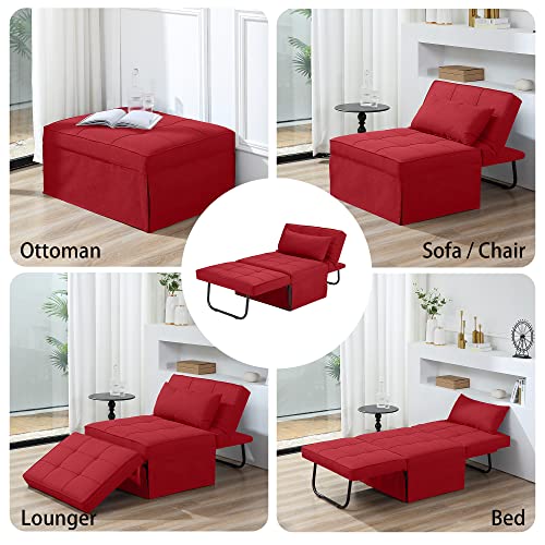 Sofa Bed Folding Ottoman Couch with Adjustable Backrest, Dark Grey C9023