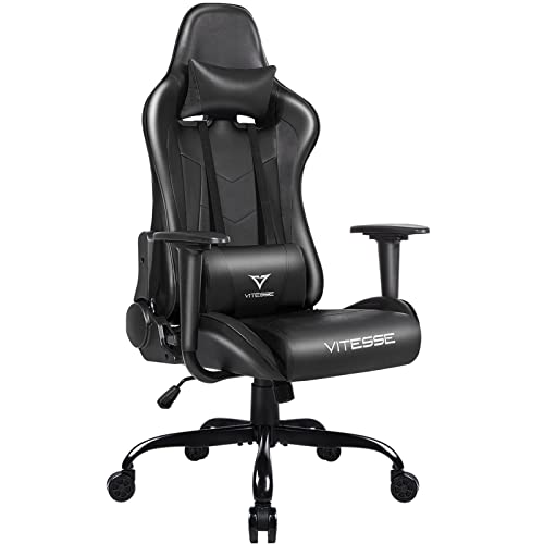 Gaming Chair High Back Ergonomic Racing Desk with Lumbar Support and Headrest, Purple Y569