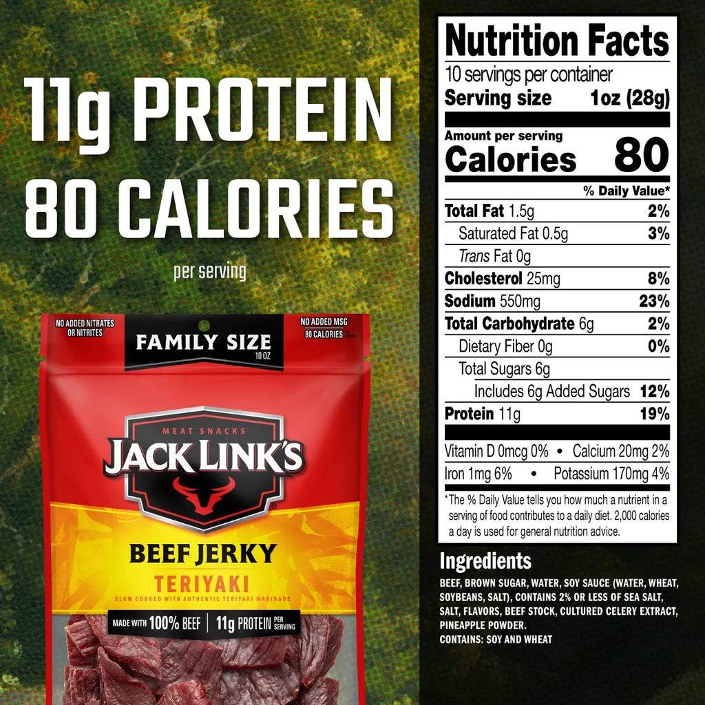 Beef Jerky Teriyaki 10oz Resealable Bag B4144