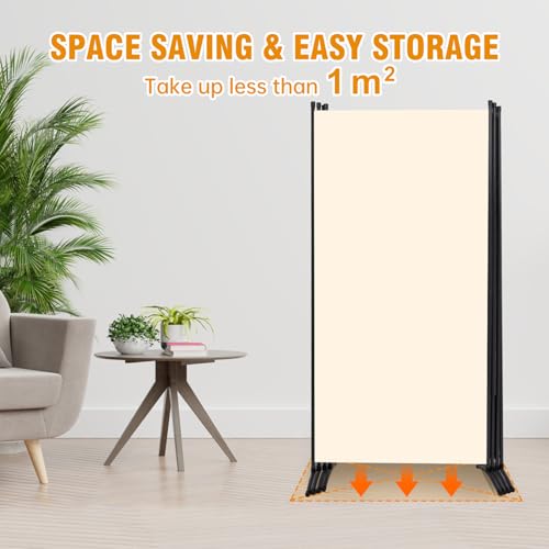Room Divider Screen 3 Panel Folding Partition with Metal Frame, Grey M4968