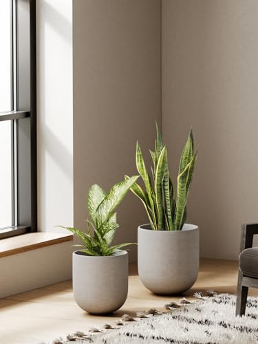 Ceramic Plant Pots with Drainage Hole, Set of 3, White B823