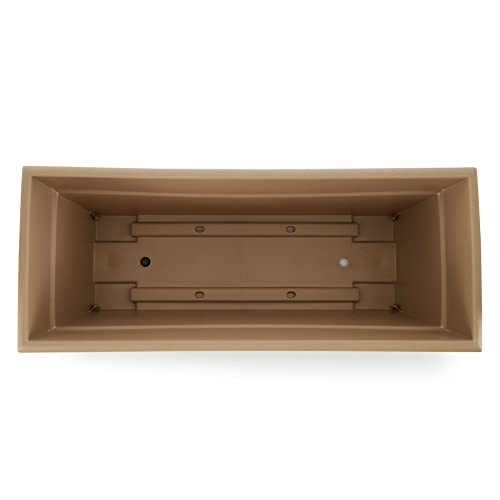 28 Inch Rectangular Planter Box - Lightweight Plastic Outdoor Plant Pot with Drainage I2282