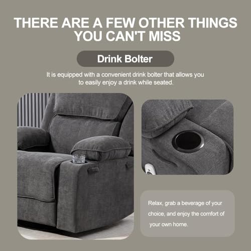 Massage Heated Swivel Rocking Recliner Chair with Cup Holders Z657