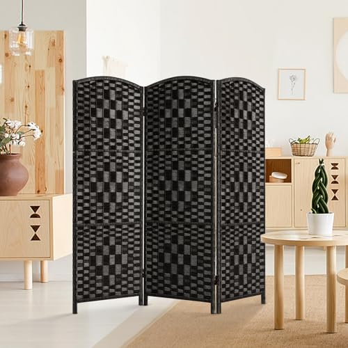3 Panel Folding Room Divider, Privacy Screen, Dark Mocha S685