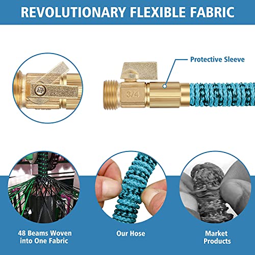Expandable Garden Hose with Metal Fittings and 10-Function Nozzle X634240