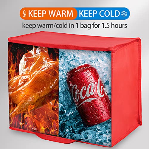 Insulated Food Delivery Bag Hot Cold Meal Carrier Cooler Tote K646948