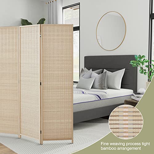 Bamboo Room Divider 6 Panel Folding Privacy Screen for Home L99111