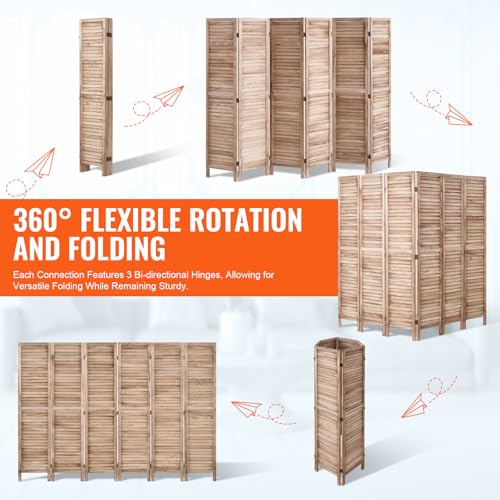 Wood Room Divider, 4 Panel Folding Privacy Screen, 66.9 Inches Tall, Indoor Wooden Partition A907