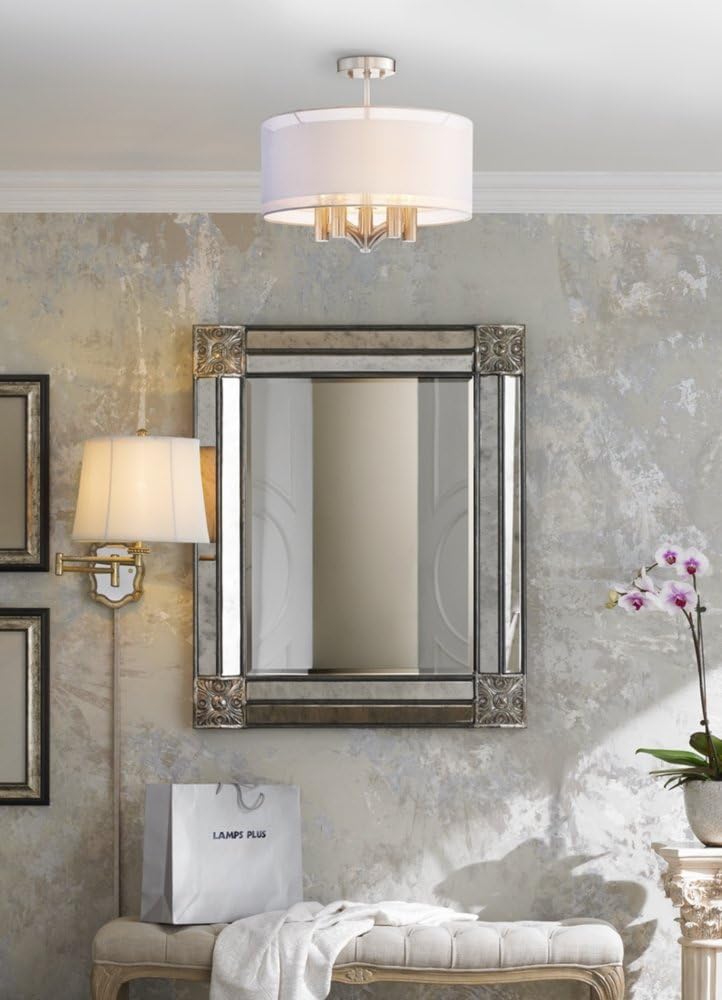 Semi Flush Mount Ceiling Light 18" Wide 5-Light Brushed Nickel Z71458