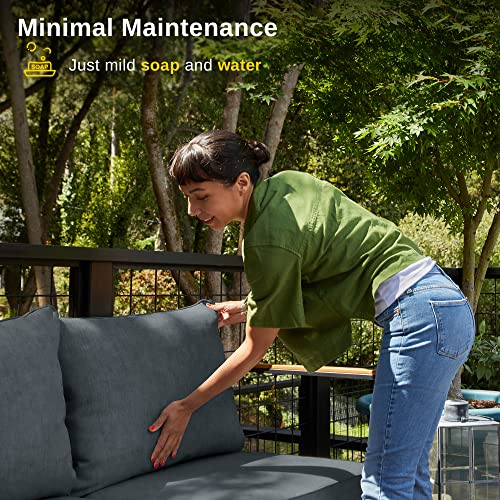 4-Piece Outdoor Patio Set with Sofa and Tempered Glass Table F97509