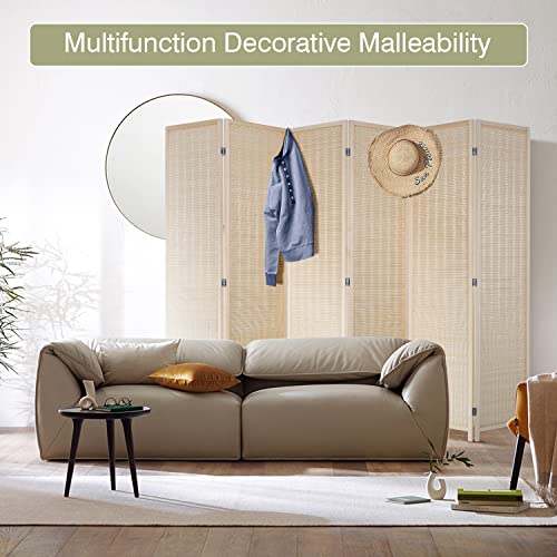 Bamboo Room Divider 6 Panel Folding Privacy Screen for Home L99111
