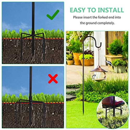 2 PCS Outdoor Garden Shepherds Hooks 35 Inch Metal Stakes D9119