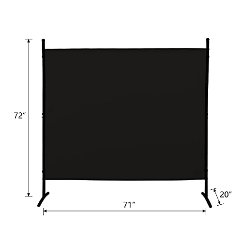4 Panel Folding Room Divider Privacy Screen with Steel Frame P539789