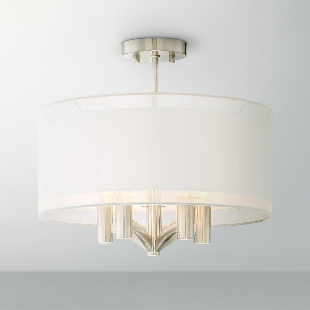 Semi Flush Mount Ceiling Light 18" Wide 5-Light Brushed Nickel Z71458