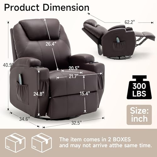 Rocking Recliner Chair with Massage and Heat E368