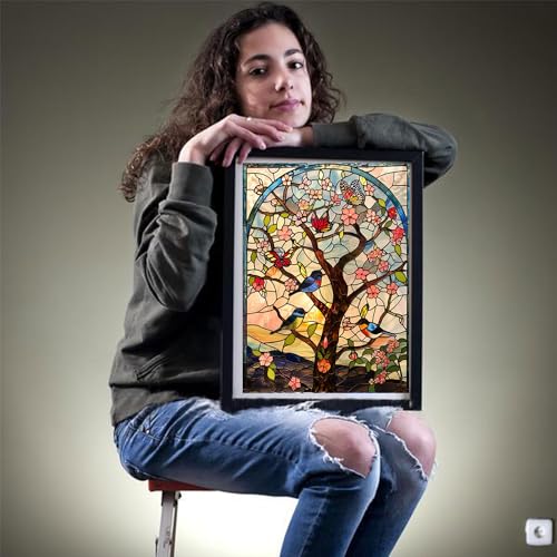 Diamond Painting Kits for Adults - Colorful Tulip DIY Round Full Drill 5D Diamond Art H815989