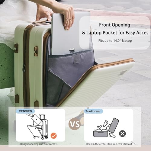 Expandable Carry-On Luggage, Hardside, Spinner Wheels, TSA Lock, 20-Inch U64815