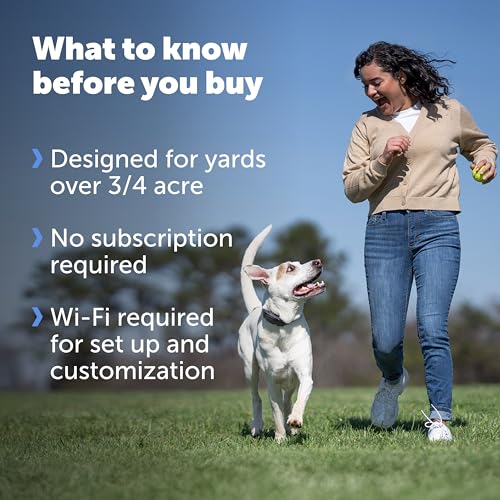 GPS Dog Fence for Yards 3/4 Acres or Larger, Wireless Collar System Y91842