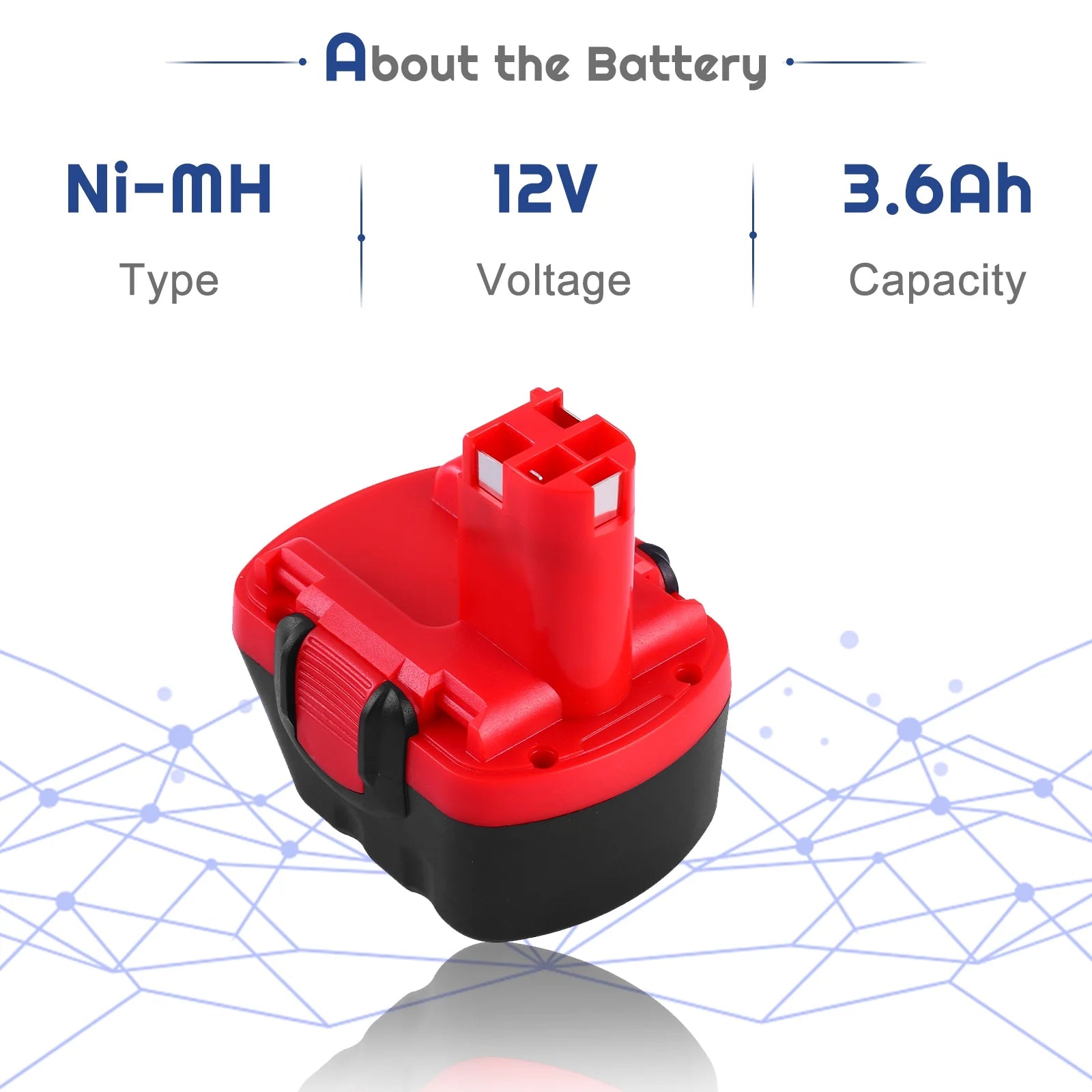 12V 3.6Ah Ni-MH Cordless Power Tool Battery B37355