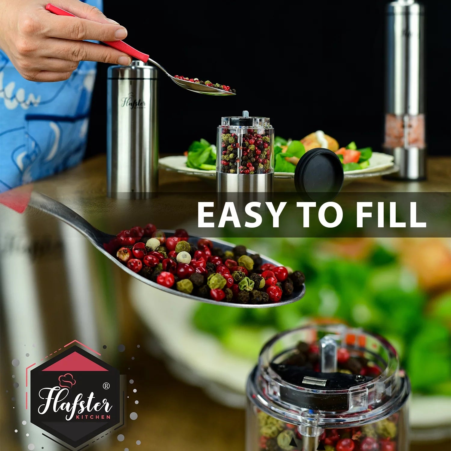 Electric Salt and Pepper Grinder Set, Battery Operated Shakers (2) L92987