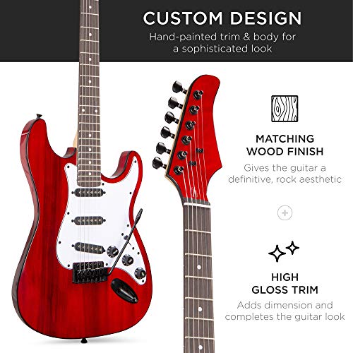 Beginner Electric Guitar Starter Kit with Case, Amp, and Accessories G63095