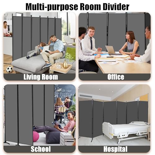 6 Panel Room Divider, Folding Privacy Screen, Freestanding Partition for Home Office P507