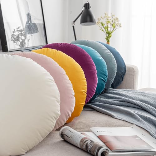 Round Throw Pillow 18" Super Soft Decorative Floor Pillow for Couch Bed Sofa T514519