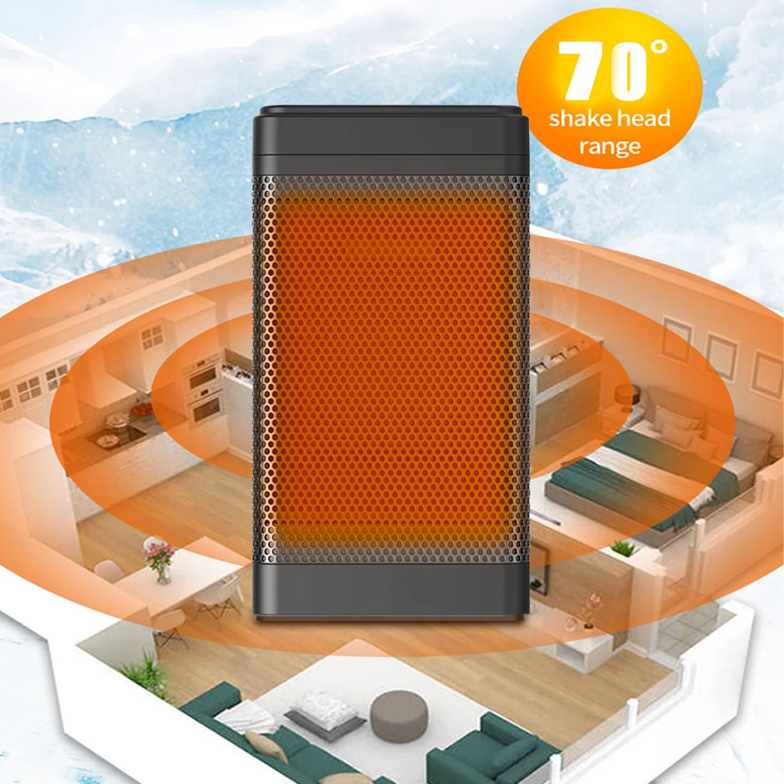 1500W Portable Electric Heater with Thermostat and Remote I930