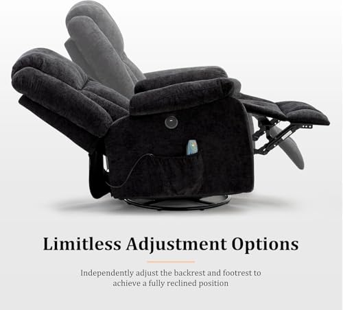 Swivel Glider Recliner Chair with Massage and Heating U85854