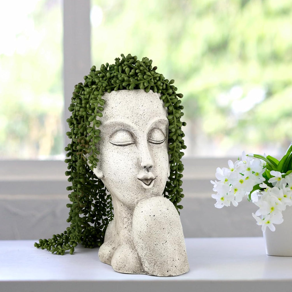 Face Head Planter Pot for Indoor Outdoor Plants with Drainage Hole V80524