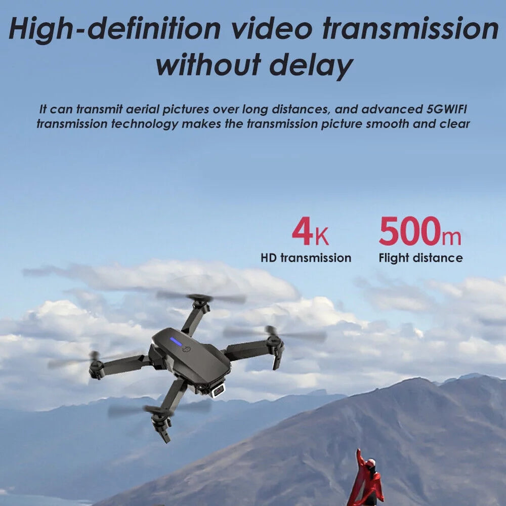 4K HD Dual Camera RC Drone with WiFi FPV, 4 Batteries Included P729255